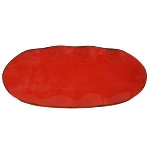 Discont. Southern Living At Home Red Cinnabar 15" Oblong Oval Bread Tray Platter